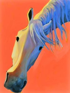 White Horse 58 - Painting by Katie Upton