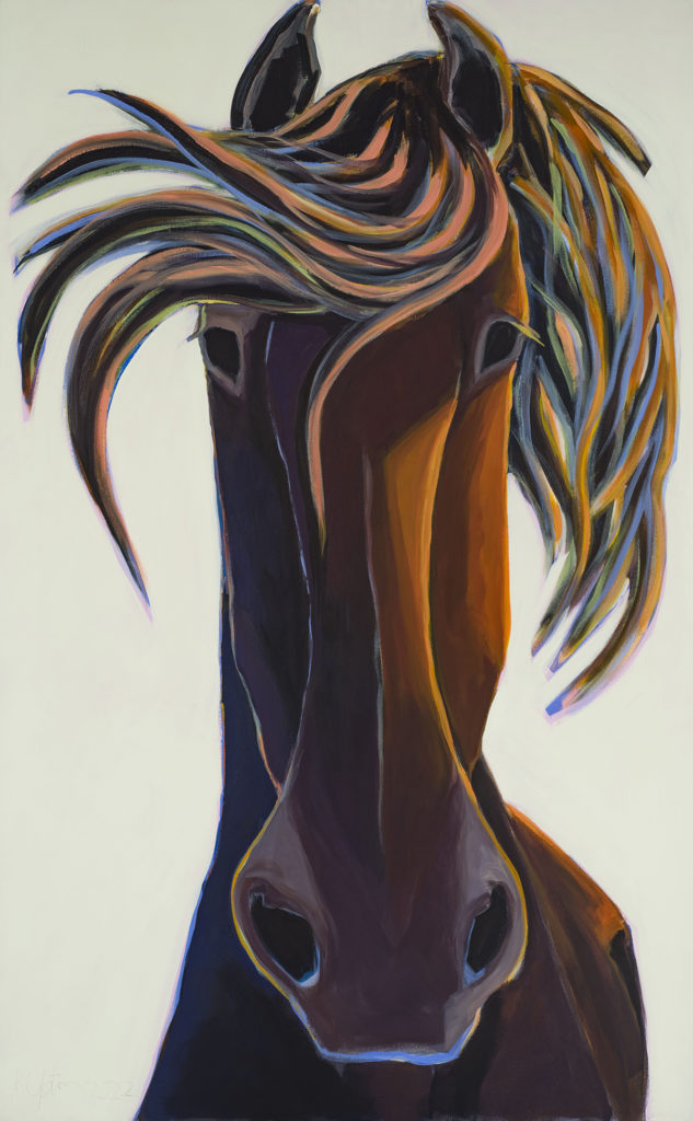 Painting of black horse by Katie Upton
