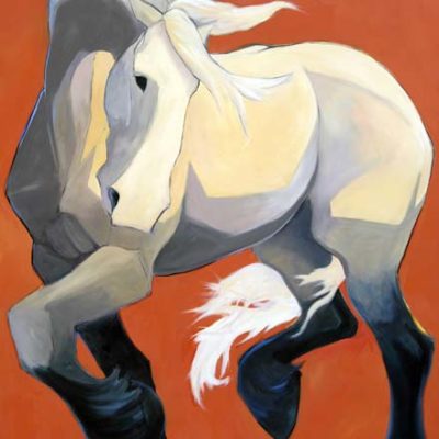 White Horse - Painting by Katie Upton