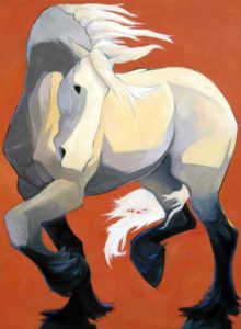 White Horse 55 - Painting by Katie Upton